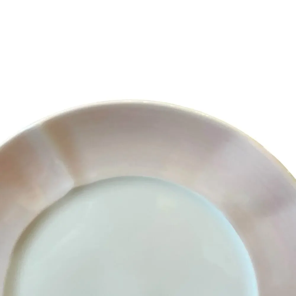 Neiman Marcus Hand Painted Porcelain Salad Plates 9in Pink Brushstroke Set of 4